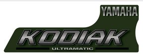 Sticker - Tank R/H - Yamaha Kodiak 400/450 Ultramatic, green background with Yamaha logo.