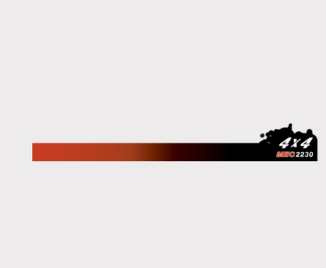 Sticker - R/H Kioti MEC2230 4x4 decal with red-to-black gradient bar