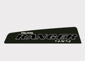 Sticker – Side LH for Polaris Ranger 570 (2014–2015), black background with white POLARIS RANGER 4x4 logo