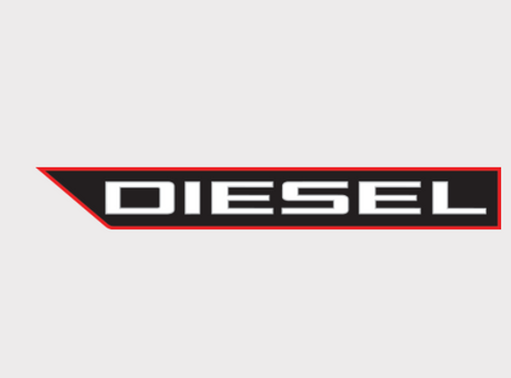 Sticker - hood side L/H for Polaris Ranger Diesel, DIESEL logo badge with black background and red outline