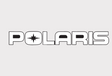 Polaris tailgate rear sticker with white background and black Polaris logo.