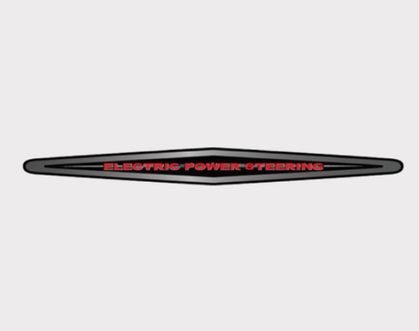 Sticker badge: black elongated shield with red ELECTRIC POWER STEERING text for Yamaha Grizzly 550/700 EPS