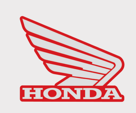 Honda Wing Tank Sticker - Right Hand - 114mm - red Honda wings decal by DGT Agri