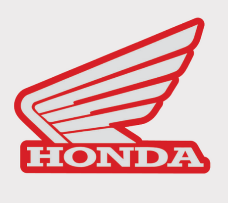Honda Wing logo sticker showing red wing emblem and bold HONDA lettering