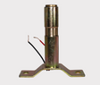 DIN pole mount amber beacon, cone-shaped, metal mounting base