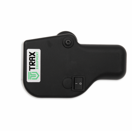 Wiper motor for Honda SXS520 Pioneer, black housing with TRAX Equipment logo and an on/off switch.