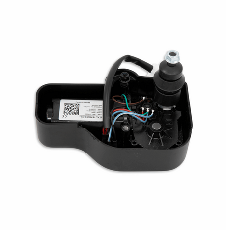 Wiper motor for Honda SXS520 Pioneer by DGT Agri, black plastic housing with wired connectors.