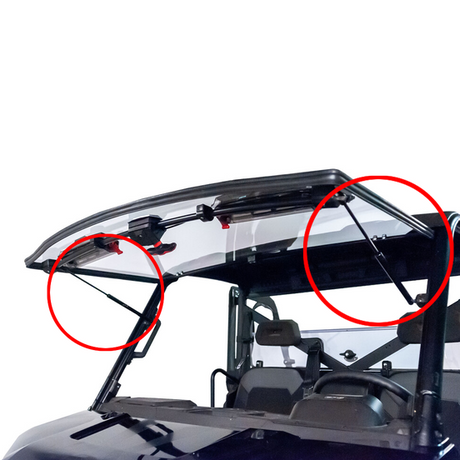 DGT Agri Windscreen Opening Strut for Polaris Ranger 902D/XP - pair of black gas struts