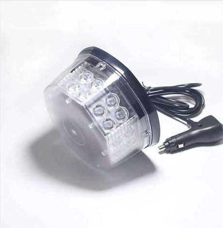Warning Light Amber LED beacon by DGT Agri, 12-24V, 32W with power cord