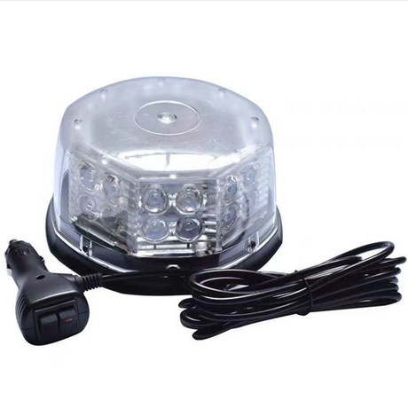 Warning light beacon, DGT Agri, red/blue, 12–24V, 32W with cigarette lighter plug