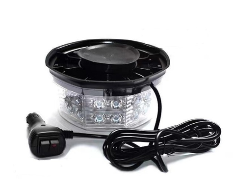 Warning light beacon, red/blue, 12-24V, 32W, DGT Agri; circular beacon with black base and power cable.