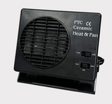 UTV cab heater by DGT Agri; black ceramic PTC heat and fan unit with fan/heat switches.