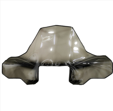 Windscreen – Cobra Pro-Tek universal ATV windscreen, smoked tint plastic with central headlight cut-out, by DGT Agri.