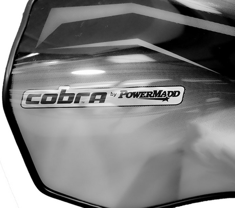 ATV windscreen Cobra Pro-Tek by PowerMadd with Cobra logo on tinted glass