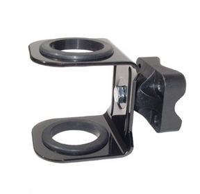 Torch Holder for Rack Rider UTV by DGT Agri, black metal clamp bracket.
