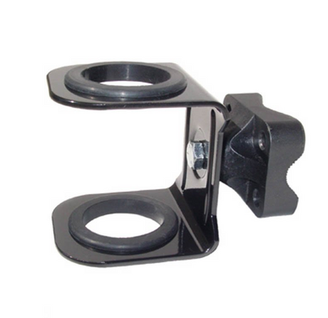 Torch Holder for Rack Rider UTV by DGT Agri, black metal clamp bracket.
