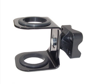 Torch holder mounting bracket for Rack Rider ATV by DGT Agri; black metal clamp with dual circular torch slots.