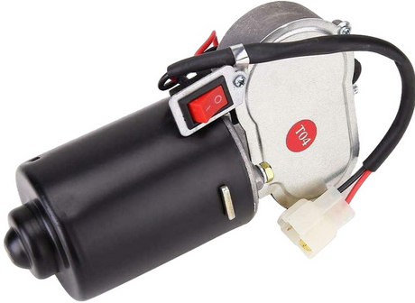 Windscreen wiper and washer kit – universal 400mm blade, black motor housing with red switch and white connector