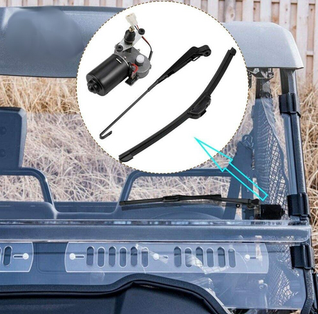 Windscreen wiper and washer kit – universal, 400mm blade, by DGT Agri; includes pump and wiper arm.