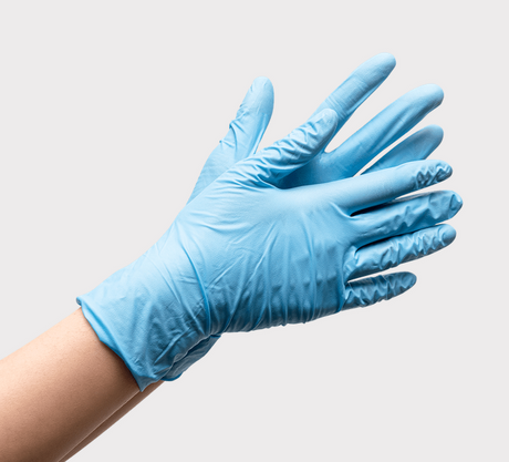 Synthetic Stretch Gloves – Large, blue, disposable gloves for protection