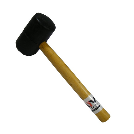 Rubber mallet by DGT Agri, 24 oz with wooden handle and black rubber head