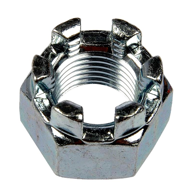 Slotted 14mm nut by DGT Agri, chrome finish, pack of 10
