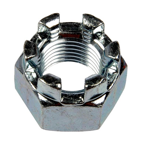 Slotted 14mm nut by DGT Agri, chrome finish, pack of 10
