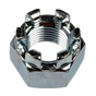 Slotted 14mm nut by DGT Agri, chrome finish, pack of 10