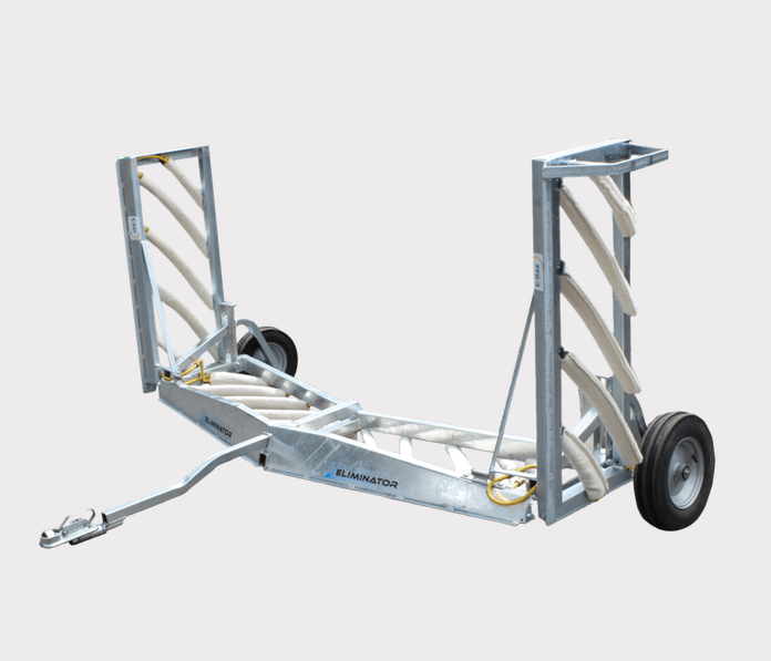 C-Dax Eliminator Winged Upgrade Kit, silver metal frame with wheels, for 2.3m–4.3m, by DGT Agri