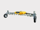 C-Dax Eliminator Weed Wiper 2.4m on galvanized frame with yellow control unit and wheels by DGT Agri