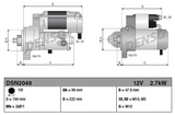 Denso gear reduction starter motor, 12V, 2.7kW, machinery starters