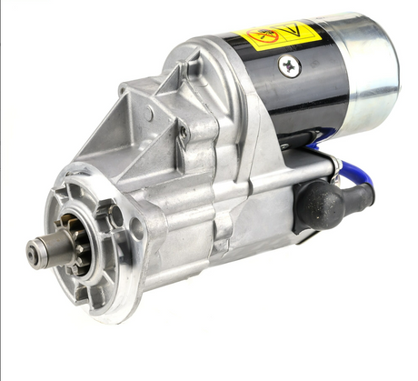 Starter motor by Denso, gear-reduction type, 24V 4.5kW for Komatsu machinery, silver housing