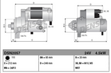 Denso gear reduction starter motor, 24V, 4.5kW for Komatsu
