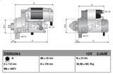 Denso gear-reduction starter motor, 12V 2.0kW for Isuzu, machinery starters