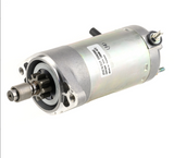 Denso starter motor, 12V, 0.6kW, metallic finish, for Bombardier machinery
