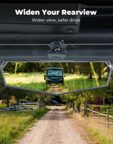 Centre rear-view ATV mirror by DGT Agri for CFMoto UForce 950 / ZForce 950, black wide-angle frame.