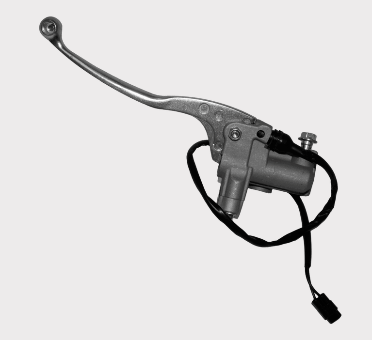 Brake master cylinder lever Yamaha YFM, with silver lever and gray body
