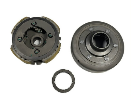 Drive Clutch Kit for Honda TRX 420 CVT by DGT Agri; includes friction plate, pressure plate and snap ring.