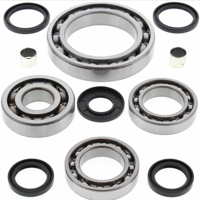 Front differential bearing and seal kit for Polaris 2002–2007 by DGT Agri, with steel bearings and black seals.