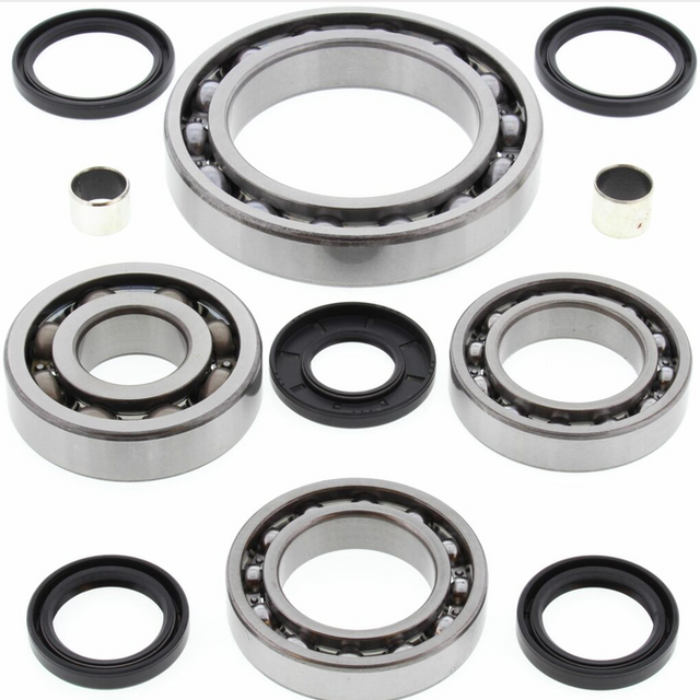 Front differential bearing and seal kit for Polaris 2002–2007 by DGT Agri, with steel bearings and black seals.