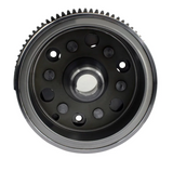 Flywheel and ring gear for Yamaha YFM 600 Grizzly (1998–2001), black steel with toothed outer ring and central bore