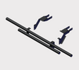 Front bumper kit for Polaris Ranger 1000/XP 1000 – two black tubular bars with blue mounting brackets