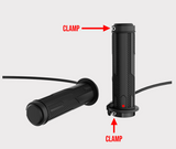 Hyper Heated Grips – ATV 22mm clamp-on with thumb warmer, black textured grips, DGT Agri