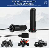 Heated ATV grips by DGT Agri - 22mm clamp-on with thumb warmer, black textured handles (2 pieces)