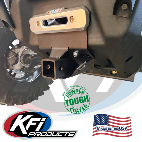 KFI front lower receiver hitch for Can-Am Defender HD11, powder-coated steel, square hitch tube