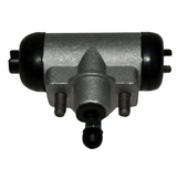 Rear brake cylinder kit by DGT Agri for Kawasaki Mule 3010/4010; silver metal body with black end caps.