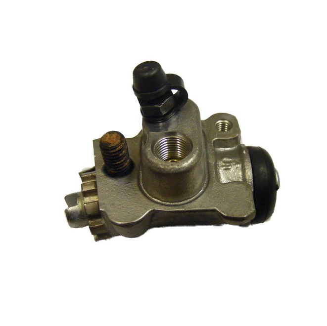 Brake master cylinder left-side assembly in silver metal with black cap; fits Honda TRX 300/350/400.
