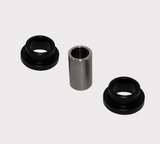 Front lower shock bush kit: two black rubber bushings with metal sleeves