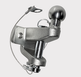 Tow ball 50mm chrome flange-type hitch ball with mounting pin, DGT Agri