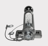 Tow Ball 50mm chrome flange type with pin by DGT Agri for tow bars.